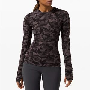 Lululemon Athletica Rulu Run Black & Great Camo Long Sleeve Tee